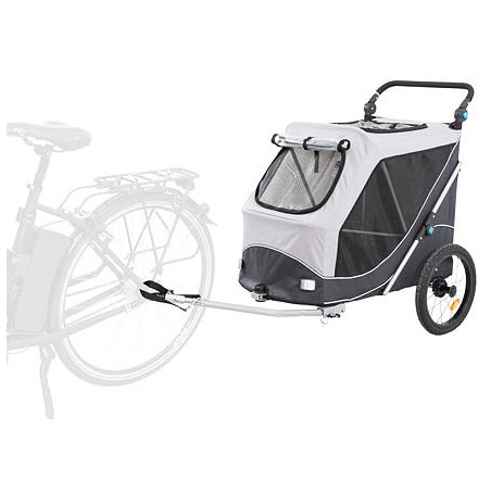 Vozík za kolo s funkcí rychlého skládání L 74 x 95 x 103/143 cm, nosnost max. 30 kg, šedý