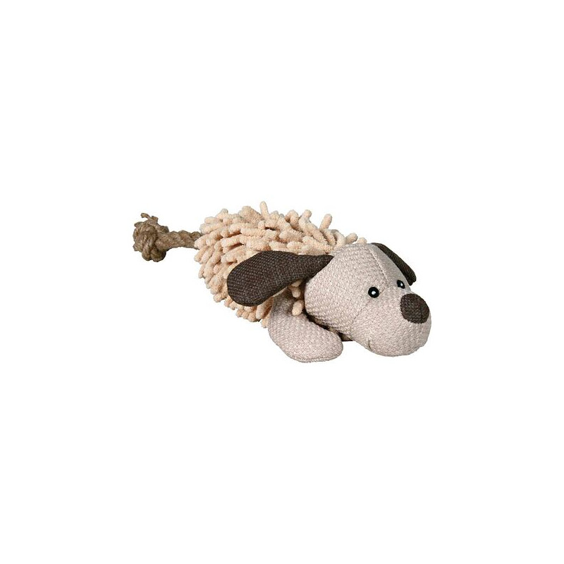 Plyšový pes s ocasem z lana 30 cm