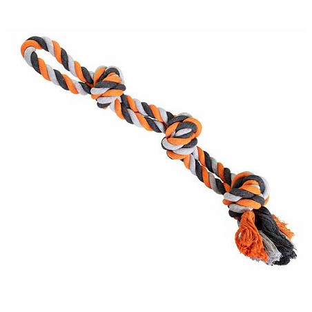 Dvojité lano HipHop bavlněné 3 knoty 60 cm / 450 g šedá, tm.šedá, oranžová