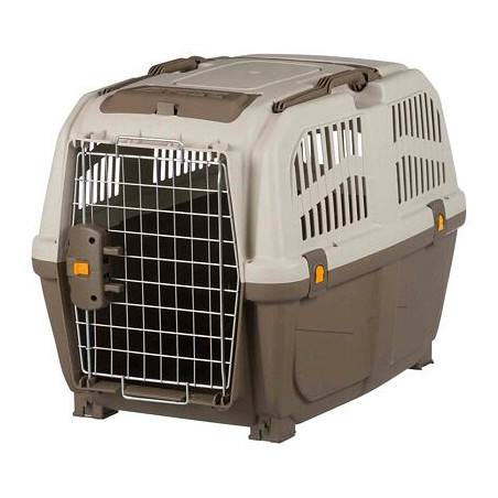 Transportní přepravka SKUDO 4, S-M, 48x51x68cm tmavě šedá/písková