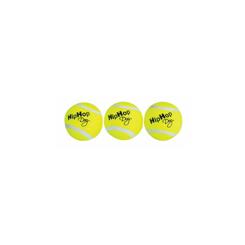 Balení-tenisový míček pískací 5 cm HIPHOP DOG (3 ks v bal.)