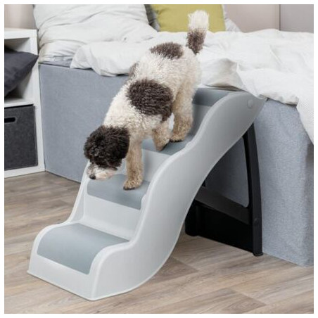 Protiskluzové schody, 38.5 × 60 × 79 cm, nosnost do 90 kg, světle šedá