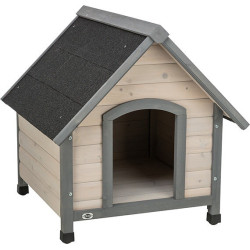 Natura bouda pro psa se sedlovou střechou, L: 96 x 105 x 112 cm, šedá